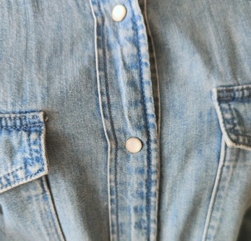 Jeansowa koszula H&M denim 42 XL kwiaty dżins