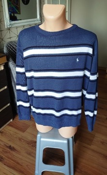 Sweter Polo Ralph Lauren XXL męski w paski super 