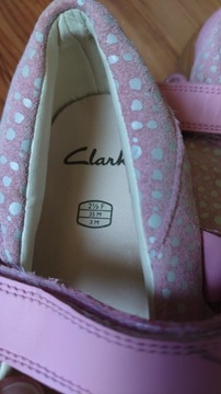 Clarks buty baleriny 35 dziewczęce róż na rzepy skóra
