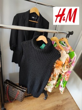 Piękny elegancki wiosenny sweterek kamizelka H&M  