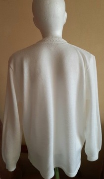 kobiecy biały sweterek w serek, L