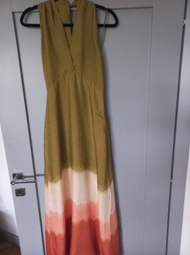 Massimo Dutti_ tie dye _ sukienka len wiskoza 36