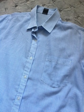 Koszula w biało niebieską kratkę oversize S/M
