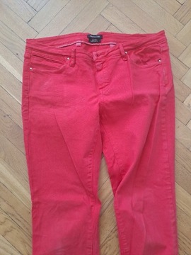 Czerwone spodnie Massimo Dutti 36/38 jeansowe slim