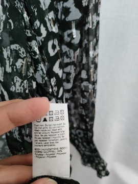 Czarna koszula mgiełka w panterkę River Island S/M