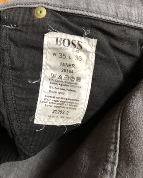 Szare spodnie HUGO BOSS Black z Włoch W35