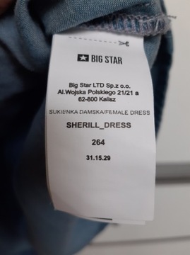 Big Star Nowa sukienka denim XS