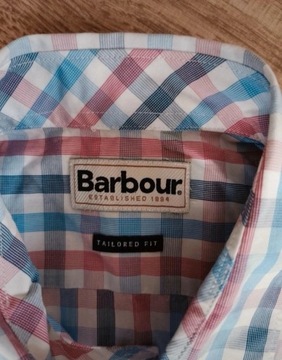 Koszula w kratkę krótki rękaw Barbour rozmiar M
