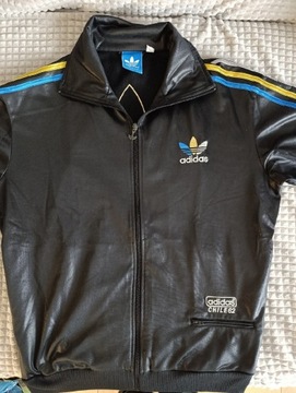 Rozpinana czarna bluza Adidas Chile 62 - retro, vintage, rozmiar L, zip