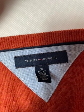 Bawełniany Sweter w serek Tommy Hilfiger XL