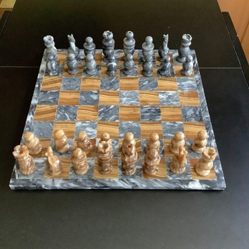 Zestaw szachowy marmur i onyks 34cm x 34cm