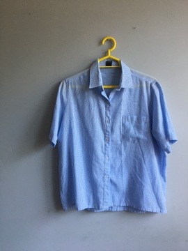 Koszula w biało niebieską kratkę oversize S/M