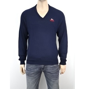 Lonsdale nowy sweter v neck logo r. M granatowy