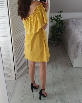 H&M sukienka hiszpanka żółta prosta 40 L