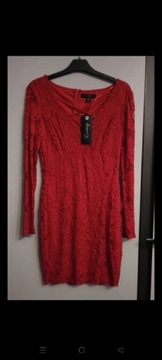 Piękna czerwona sukienka koronka new Yorker M 38 