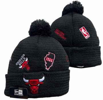 Czapka zimowa czarna unisex Chicago Bulls. Czapka zimowa New Era