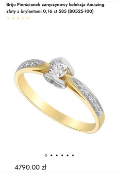 Briju Pierścionek zaręczynowy Amazing złoty roz 11 numer B0525-100