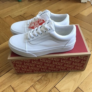 Vans old skool platform białe