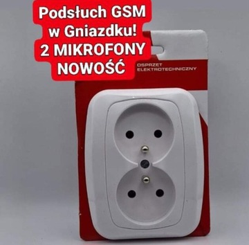 SZPIEGOWSKI PODSŁUCH GSM VOX ALARM  W GNIAZDKU