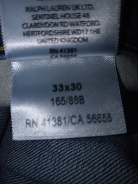 Męskie spodnie jeansowe POLO RALPH LAUREN 33X30
