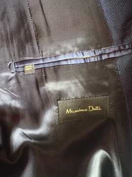 Garnitur Massimo Dutti granatowy w kratkę