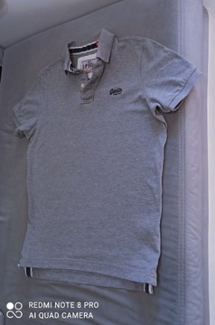 Superdry t-shirt  oryginalna koszulka polo slim fit rozmiar L, M