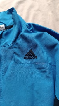 Niebieska Kurtka Adidas Wiatrówka Z kołnierzykiem M vintage kurtka Adidas