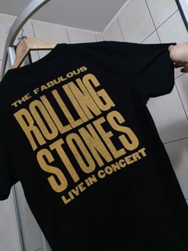 bluzka t-shirt męski koszulka the rolling stones concert bawełniana L XL
