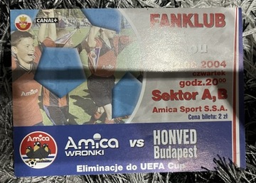 Bilet kolekcjonerski Amica - Honved