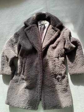 Cream Sherpa Zara płaszcz piękny 38