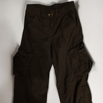 [BERSHKA] Szerokie Baggy Cargo Czarne Spodnie