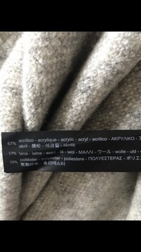 Szary gruby sweter Zara S nowy