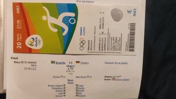 Finał P.nożna mężczyzn IO Rio 2016 Brazylia-Niemcy