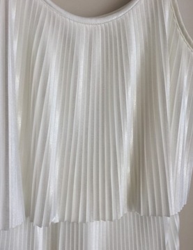 Zara cudna sukienka plisowana biała perłowa Lato
