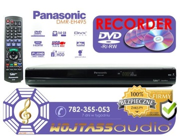 Nagrywarka PANASONIC DMR-EH495 pilot HDD Recorder