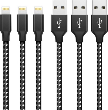 Zestaw 3 Kabli USB do LIGHTNING iPhone 1m