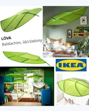 Ikea LOVÄ baldachim JASNO zielony liść 90x136 cm