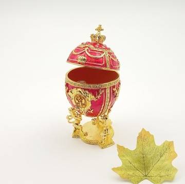 Jajko jajo faberge pojemniki szkatułka czerwone kr