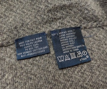 Polo Ralph Lauren sweter w serek w jodełkę merino