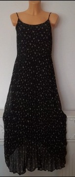Czarna zwiewna plisowana sukienka H&M r. S