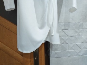 Biała sukienka mini z rękawem S/M Wesele/Komunia