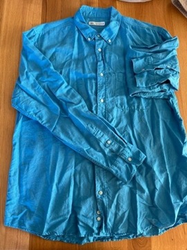 koszula męska ZARA XL niebieska turkus na lato