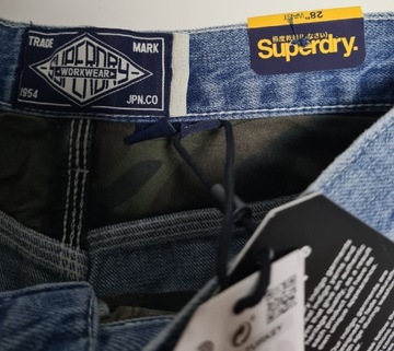 NOWE SuperDry worker spodenki jeansowe szorty 28 S