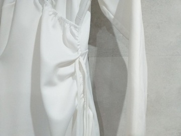 Biała sukienka mini z rękawem S/M Wesele/Komunia