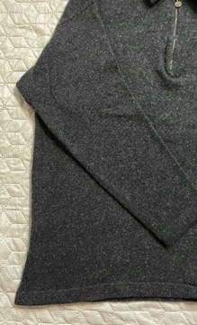 Matinique męski sweter wełniany L szary halfzip 