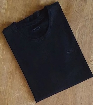 HUGO BOSS__Bawełniany czarny męski t-shirt__S