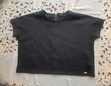 Bluzka t-shirt top czarny luźny Mohito oversize M