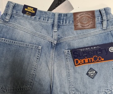 NOWE SuperDry worker spodenki jeansowe szorty 28 S