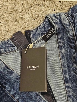 Balmain sukienka Jeans Jeansowa Falbany XS