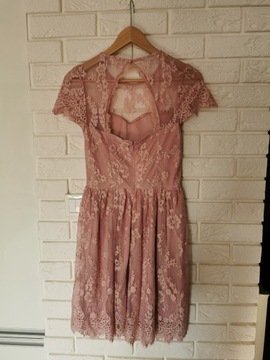 Sukienka koronkowa różowa Mohito r 36